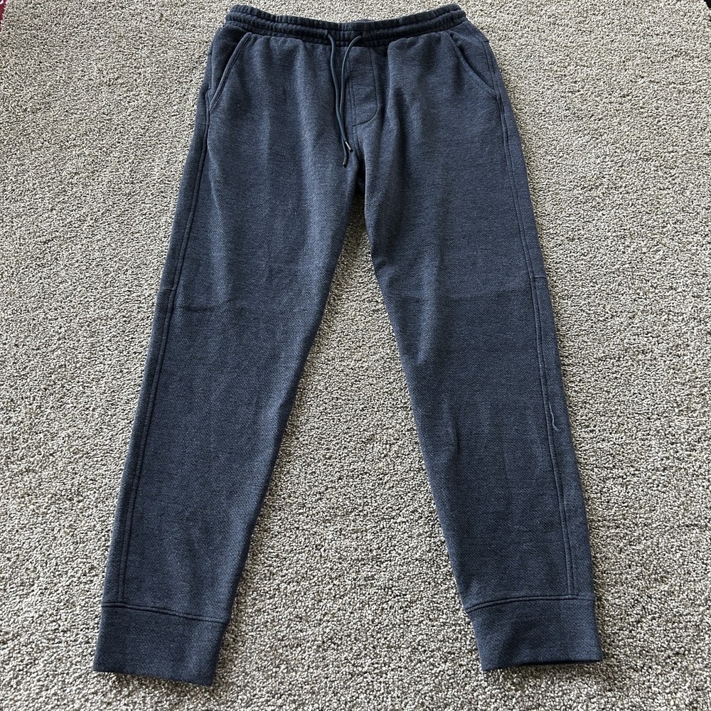American Eagle Sweatpants Mens Medium Blue Knit Elastic Waist Zip Pocket Joggers